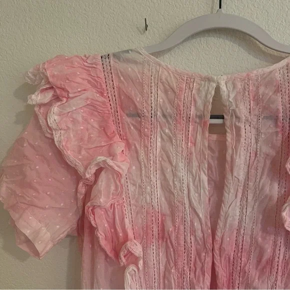 Love Shack Fancy | Natasha Pink Tie Dye Mini Dress - Picture 8 of 9